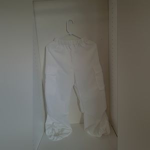 White parachute pants